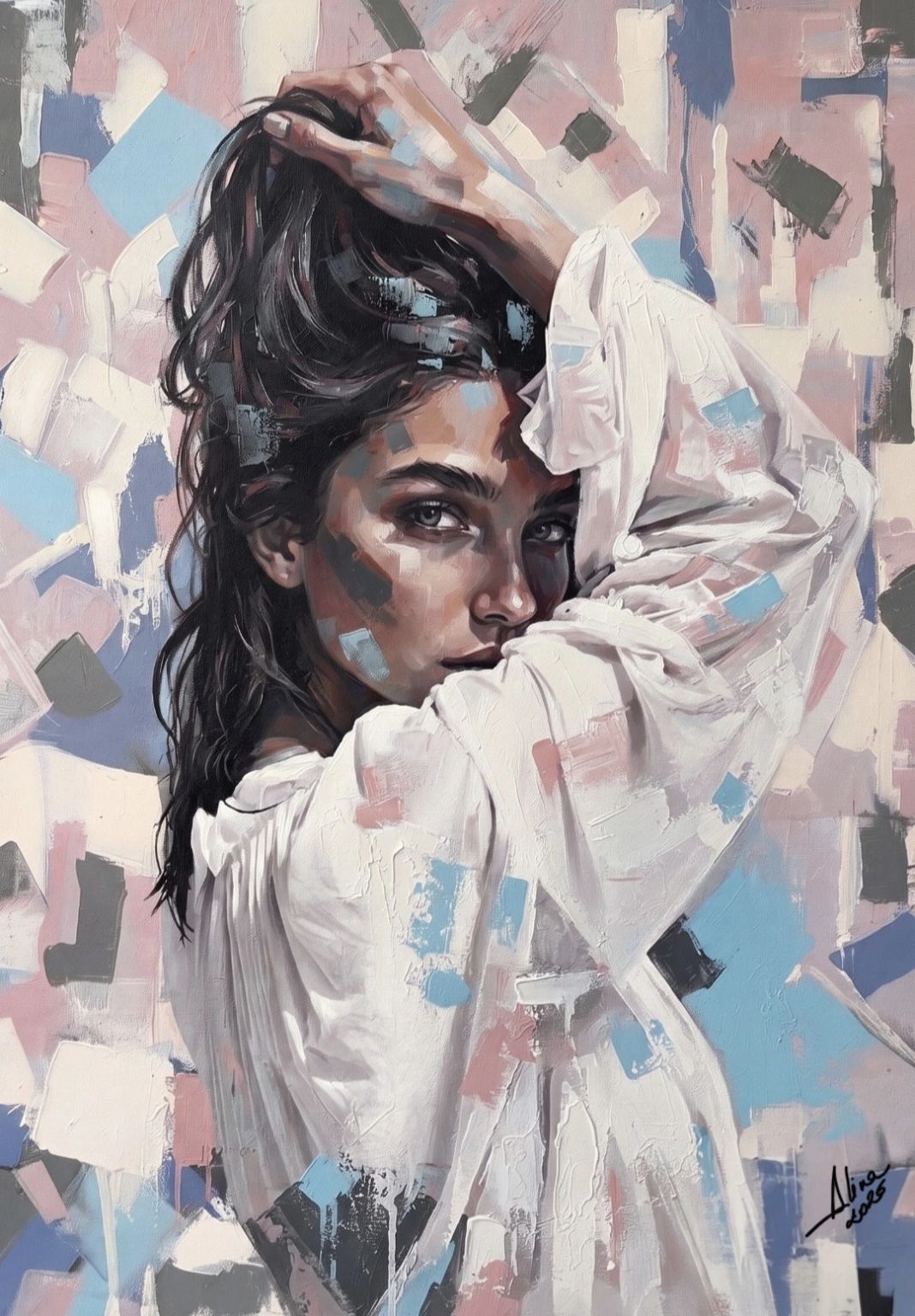ArteDiAlina.com painting: The pose begins when you want to leave it